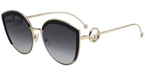 Fendi Women's FF0290/S 807/9O Black/Gold Cat Eye 